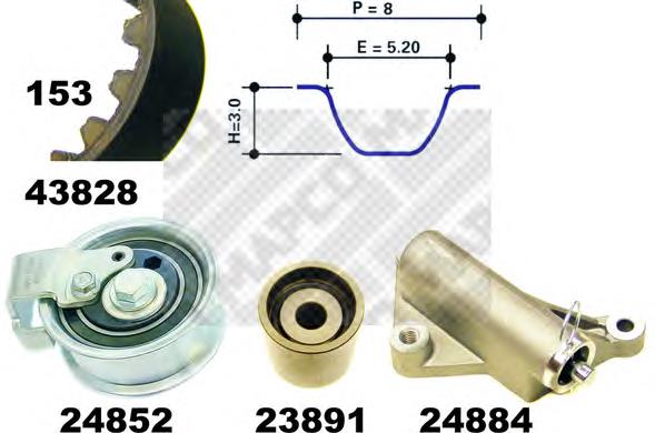 Correia do mecanismo de distribuição de gás, kit Dayco KTB374 preço, a partir de 219,60 USD