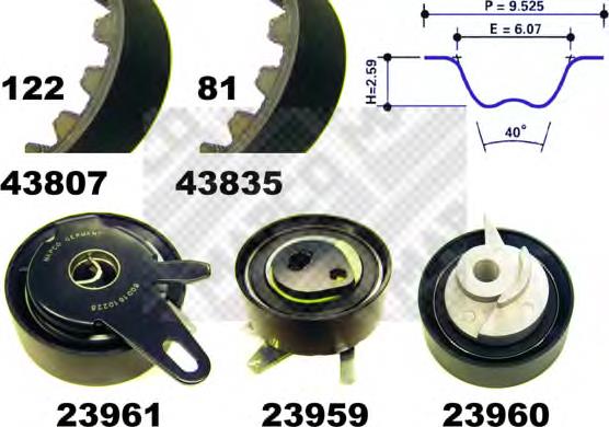 Compre N90107603 VAG Correia do mecanismo de distribuição de gás, kit