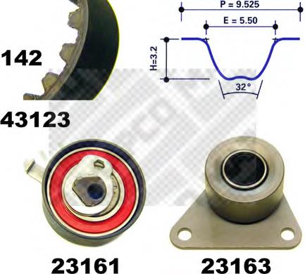 Correia do mecanismo de distribuição de gás, kit 31339840 Volvo