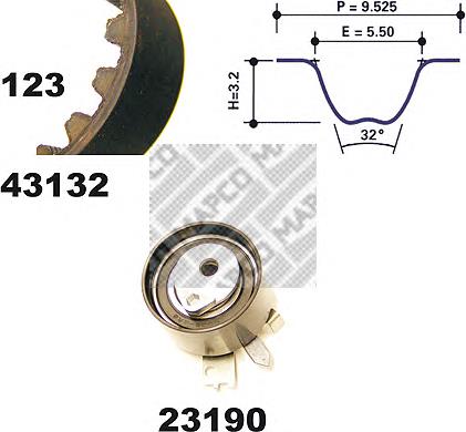 Correia do mecanismo de distribuição de gás, kit 1276084A01000 Suzuki
