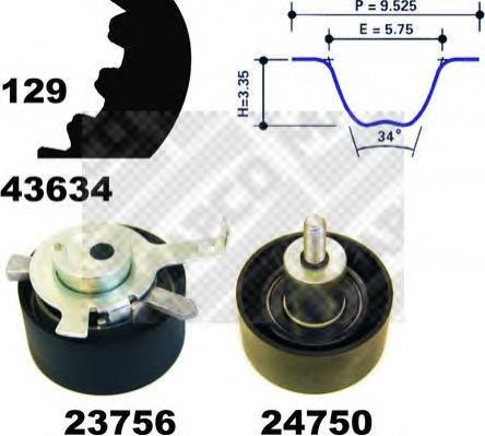 Correia do mecanismo de distribuição de gás, kit 1380026 Ford