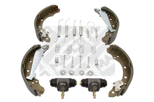 Compre FMK206 Ferodo Sapatas do freio traseiras de tambor, montadas com cilindros, kit