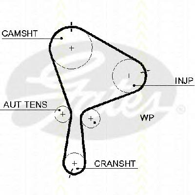Correia do mecanismo de distribuição de gás, kit KDD120 Japan Parts