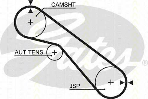 Correia do mecanismo de distribuição de gás, kit Japan Parts KDD288B
