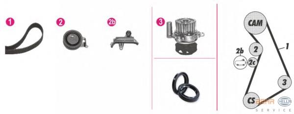 Correia do mecanismo de distribuição de gás, kit Dayco KTBWP4870 preço, a partir de 194,84 USD