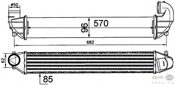 Radiador de intercooler 1109138 Ford