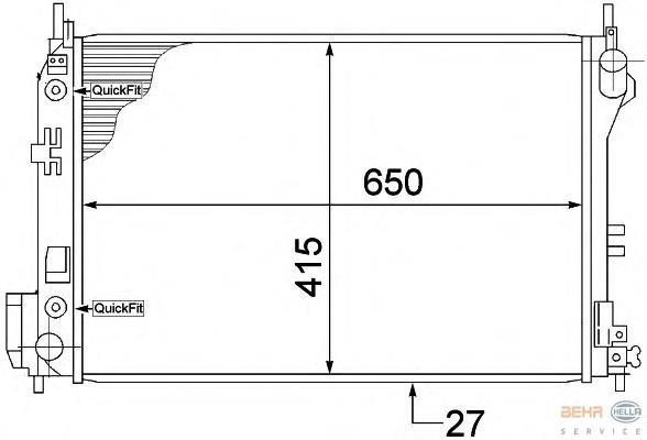 1300274 Opel Radiador de esfriamento de motor
