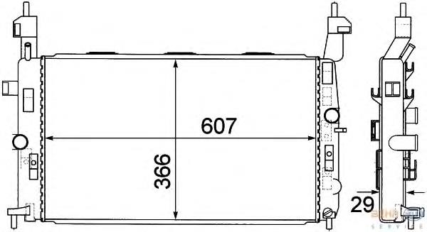 Radiador de esfriamento de motor 1300252 Opel