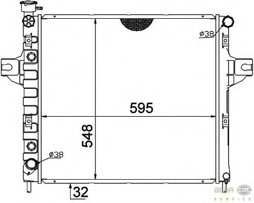 Radiador de esfriamento de motor Chrysler 52079428AB