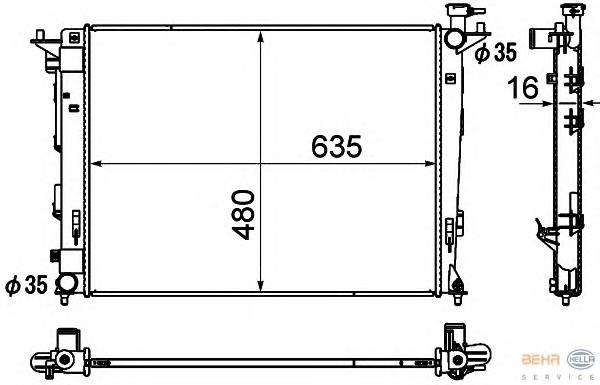 Radiador de esfriamento de motor K156A38 NPS