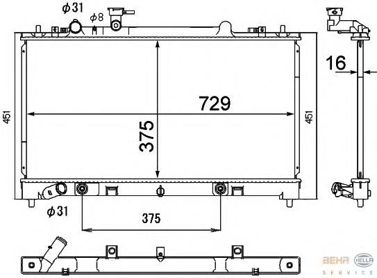 Radiador de esfriamento de motor Mazda L3S515200A preço, a partir de 153,55 USD