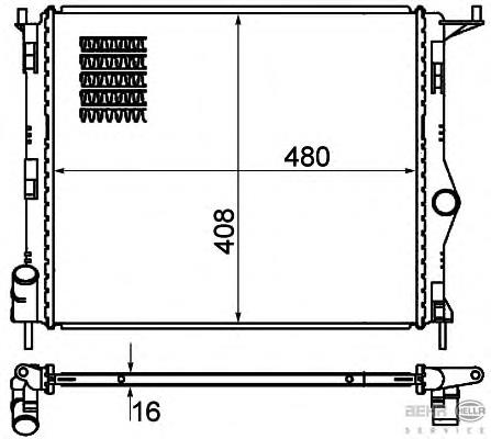 Radiador de esfriamento de motor 280108A1 Polcar