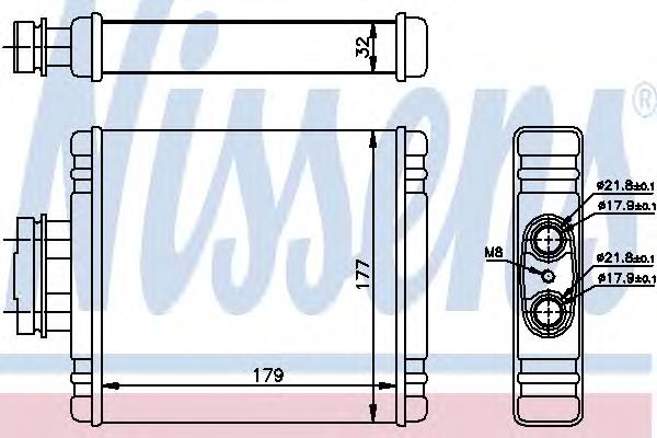 73654 Nissens Radiador de forno (de aquecedor)