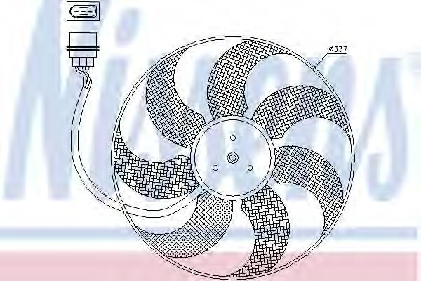 85543 Nissens Ventilador elétrico de esfriamento montado (motor + roda de aletas)