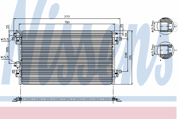 Radiador de aparelho de ar condicionado Nissens 94856 preço, a partir de 92,63 USD