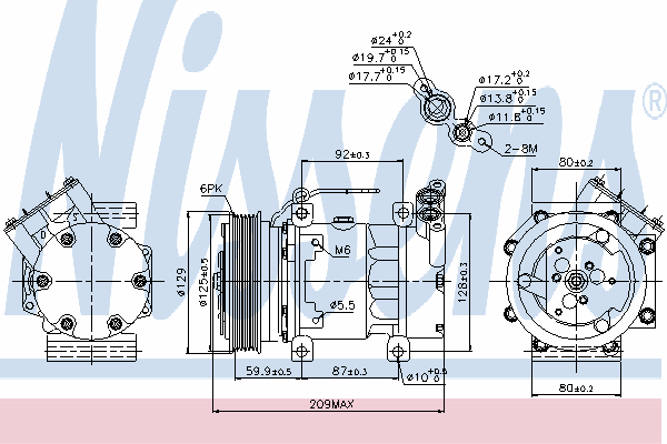 Compressor de aparelho de ar condicionado Nissens 89128