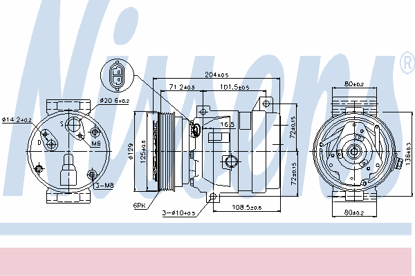 Compressor de aparelho de ar condicionado Nissens 89121
