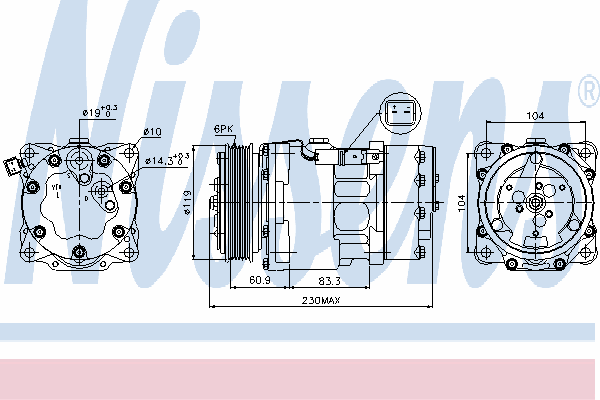 Compressor de aparelho de ar condicionado Nissens 89032