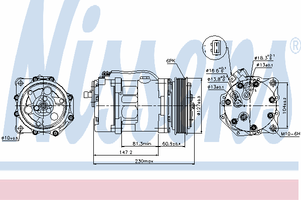 Compressor de aparelho de ar condicionado Nissens 89044