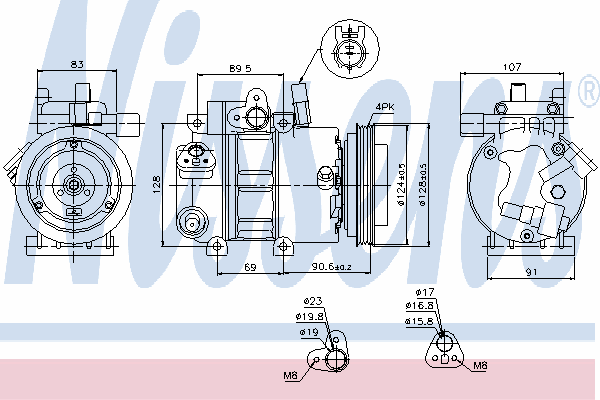 Compressor de aparelho de ar condicionado Nissens 89273