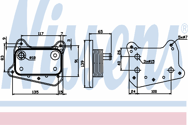 Radiador de óleo Nissens 90581