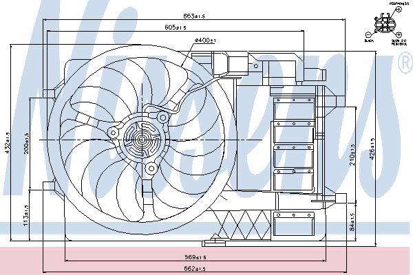 Compre 17117541092 BMW Difusor do radiador de esfriamento, montado com motor e roda de aletas