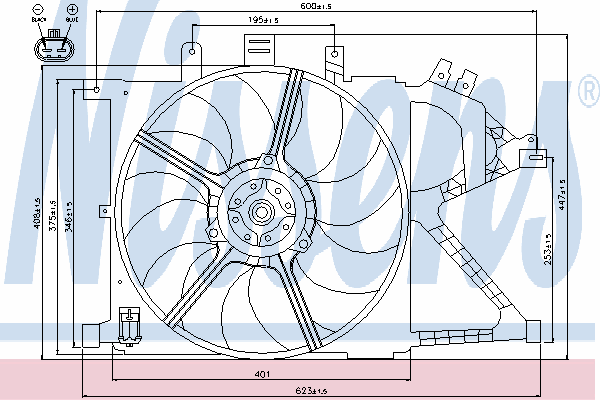 Compre 1341337 Opel Difusor do radiador de esfriamento, montado com motor e roda de aletas