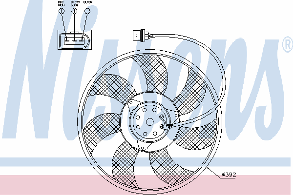 85549 Nissens Ventilador elétrico de esfriamento montado (motor + roda de aletas)