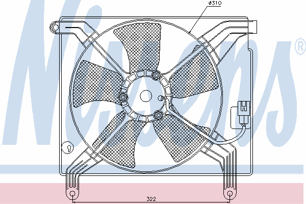 85358 Nissens Difusor do radiador de esfriamento, montado com motor e roda de aletas