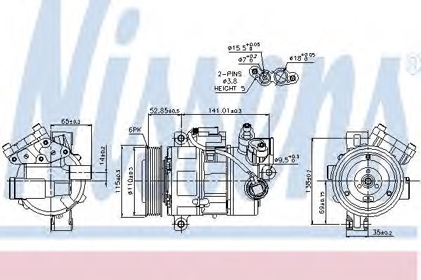 Compressor de aparelho de ar condicionado Nissens 89086