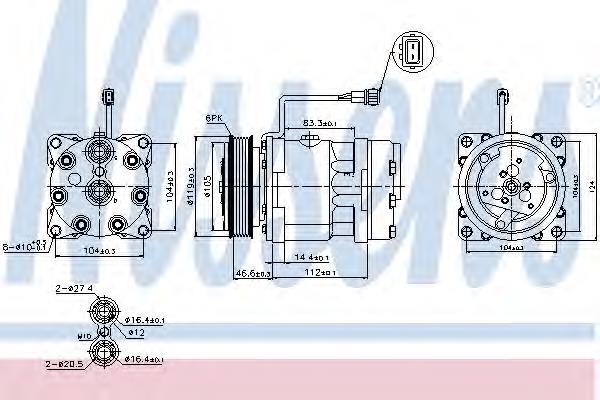 Compressor de aparelho de ar condicionado Nissens 89083