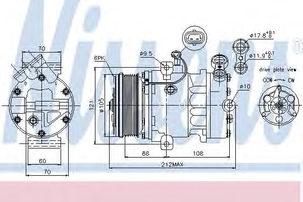 Compressor de aparelho de ar condicionado Nissens 89042