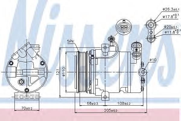 Compressor de aparelho de ar condicionado Nissens 89197
