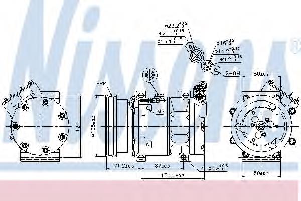 Compressor de aparelho de ar condicionado 89148 Nissens