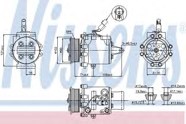 Compressor de aparelho de ar condicionado Nissens 89591