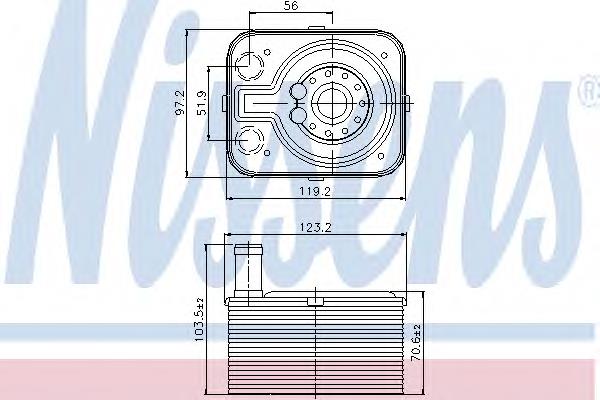 Radiador de óleo (frigorífico), debaixo de filtro Nissens 90655 preço, a partir de 56,68 USD