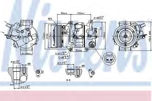 Compressor de aparelho de ar condicionado Nissens 89314