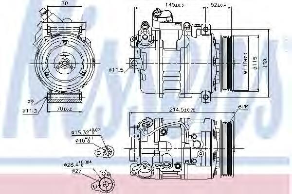 Compressor de aparelho de ar condicionado Nissens 89214 preço, a partir de 370,19 USD