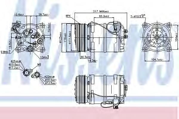 Compressor de aparelho de ar condicionado Nissens 89249