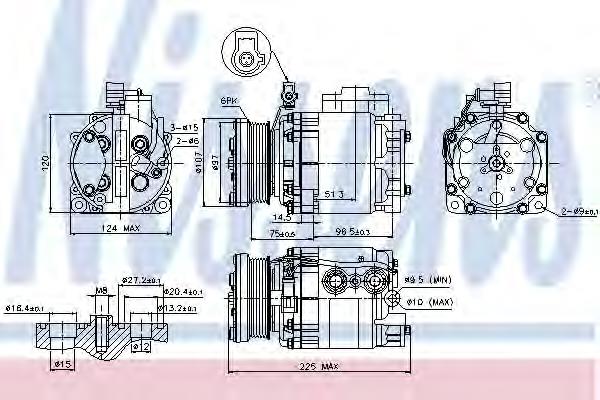Compressor de aparelho de ar condicionado ACP870 Lucas