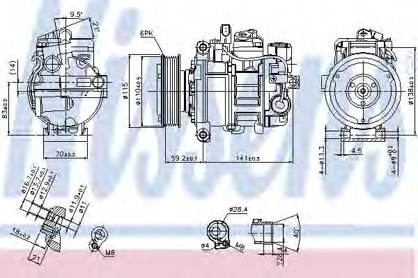 Compressor de aparelho de ar condicionado Nissens 89384
