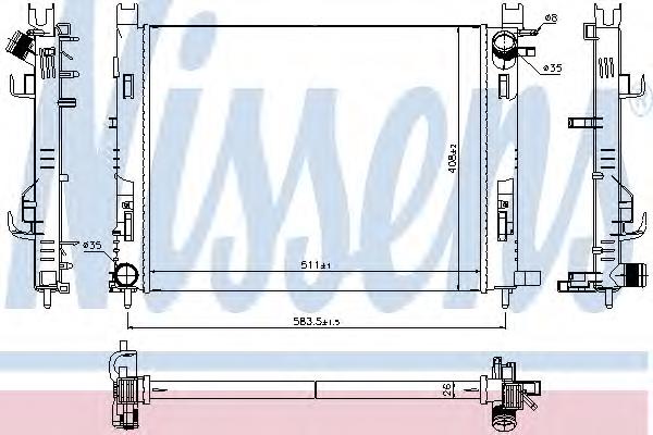 Radiador de esfriamento de motor Nissens 637624