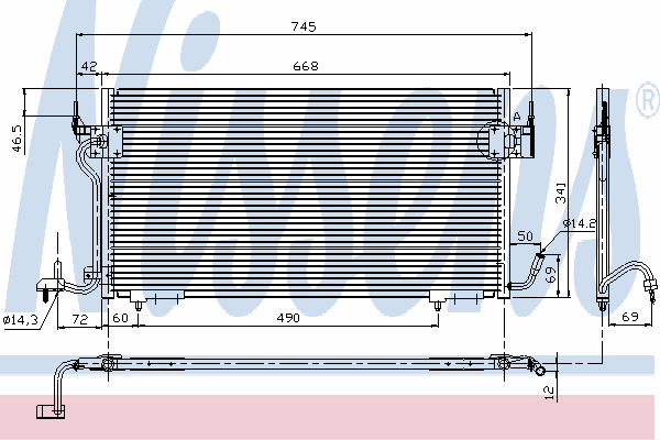 Radiador de aparelho de ar condicionado 9624722380 Peugeot/Citroen