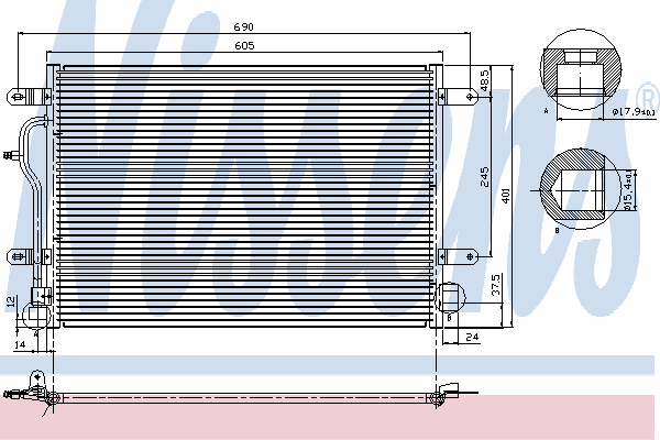 Radiador de aparelho de ar condicionado Nissens 94665 preço, a partir de 80,94 USD