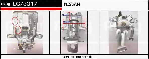 Suporte do freio traseiro direito 44001BM40A Nissan/Infiniti