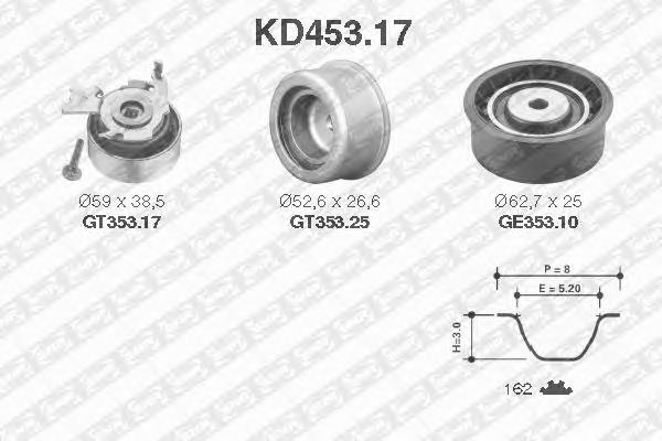 KD45317 SNR Correia do mecanismo de distribuição de gás, kit
