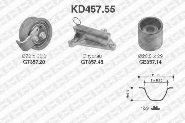 KD45755 SNR Correia do mecanismo de distribuição de gás, kit