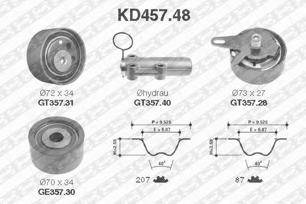KD45748 SNR Correia do mecanismo de distribuição de gás, kit