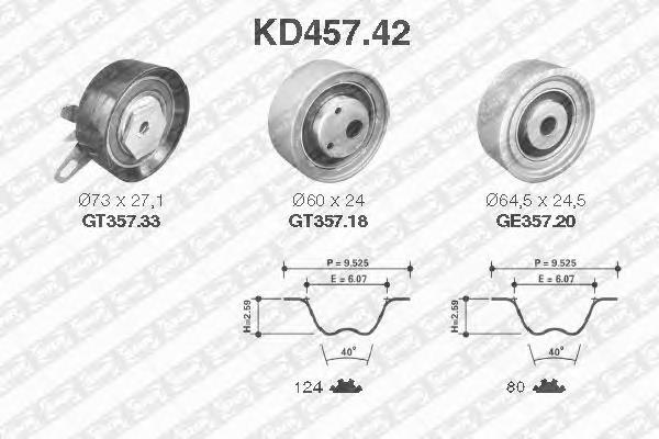 KD45742 SNR Correia do mecanismo de distribuição de gás, kit