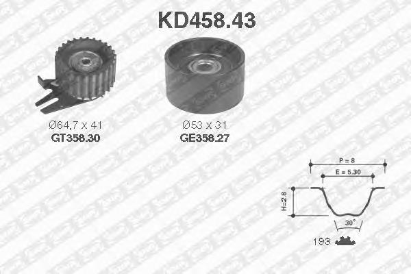 KD45843 SNR Correia do mecanismo de distribuição de gás, kit